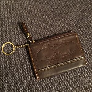 COACH Coin Card Wallet Embossed Leather